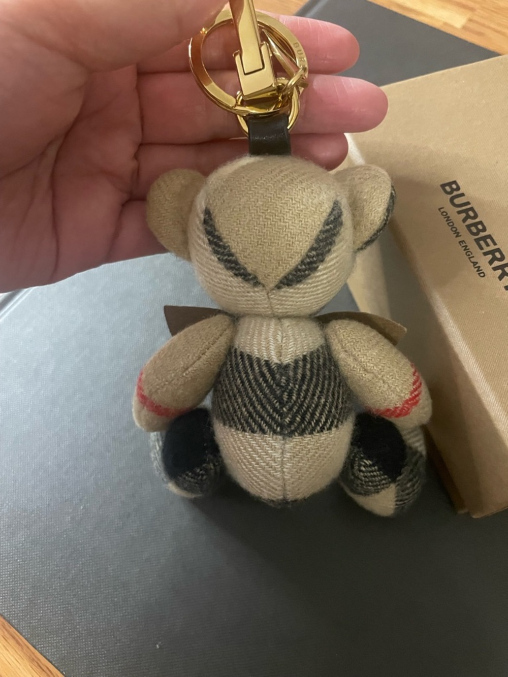 Burberry Thomas Bear Keychain Archive Beige Check Bag Charm - Picture 2 of 11